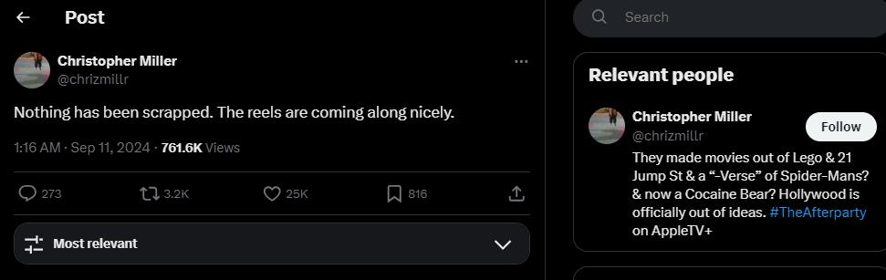 《蜘蛛侠：超越宇宙》制片人澄清电影困境传闻：一切照常进行
