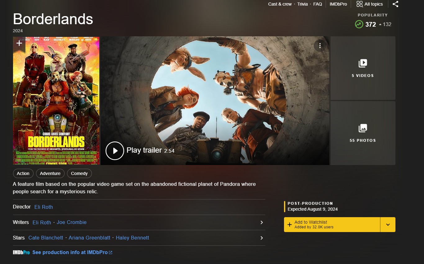 《无主之地》真人电影官方预告发布，8月9日全球上映