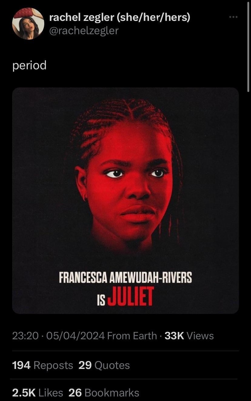 迪士尼《白雪公主》真人版主演支持黑人朱丽叶